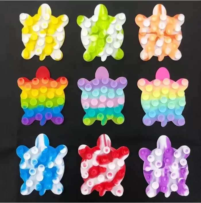 Fidget leksaker sucker silikonark barn stress söt tecknad antistress press leksak