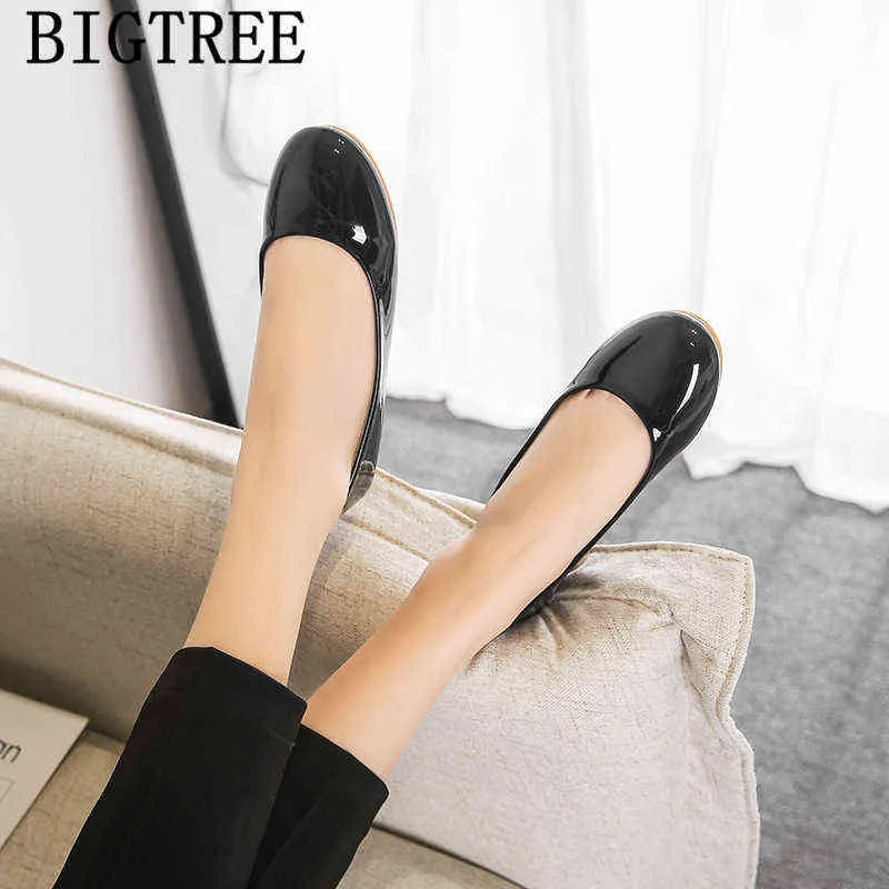 Black Flats Boat Shoes Women Work Big Size Fashion Zapatos Charol Mujer Scarpe Eleganti Donna Ayakkab220513