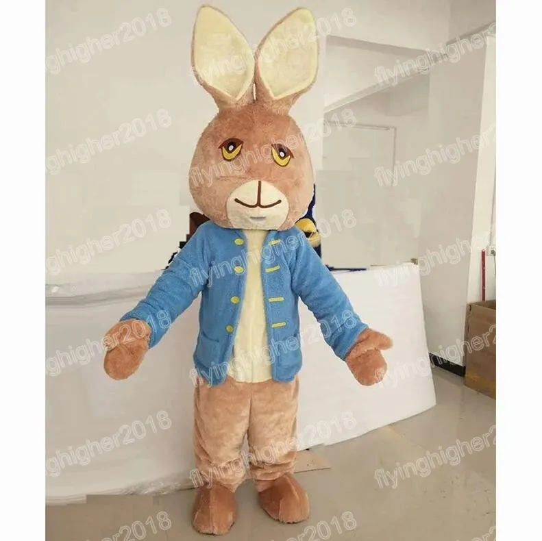 Disfraz de mascota de conejo marrón de Halloween, conejito de dibujos animados de alta calidad, personaje temático de Anime, vestido unisex para adultos, fiesta de cumpleaños de Navidad, traje al aire libre