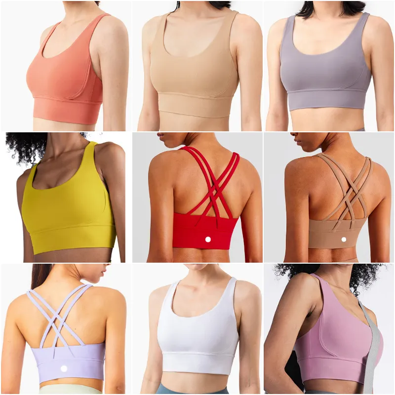 LL-1249 Women Yoga Outfits Summer Vest Girls Running Sport Gym Bra Ladies Casual Adult Sleeveless Sportswear Exercise Fitness Wear