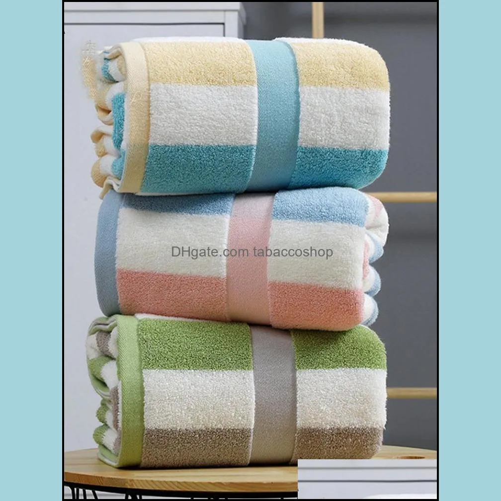 Towel 70*140cm Cotton Bath Towels Soft Highly Absorbent Bathroom For Adults Fashion Color Striped