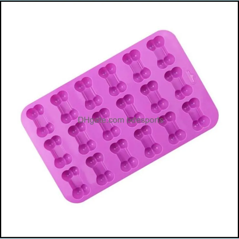 18 Units 3D Sugar Fondant Cake Dog Bone Form Cutter Cookie Chocolate Silicone Molds Decorating Tools Kitchen Pastry Baking Molds