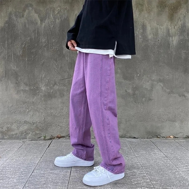 Mens Vintage Purple Denim Jeans Straight, Loose Fit Mens Vintage Purple Denim Jeans Straight, Loose Fit