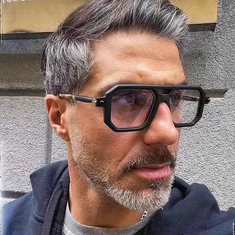 Lunettes De Soleil Femme YAMEIZE RETRO 70S Double Bridge Lunettes De Soleil - Pilot Pour Femmes Lunette Homme Soleil Ronde
