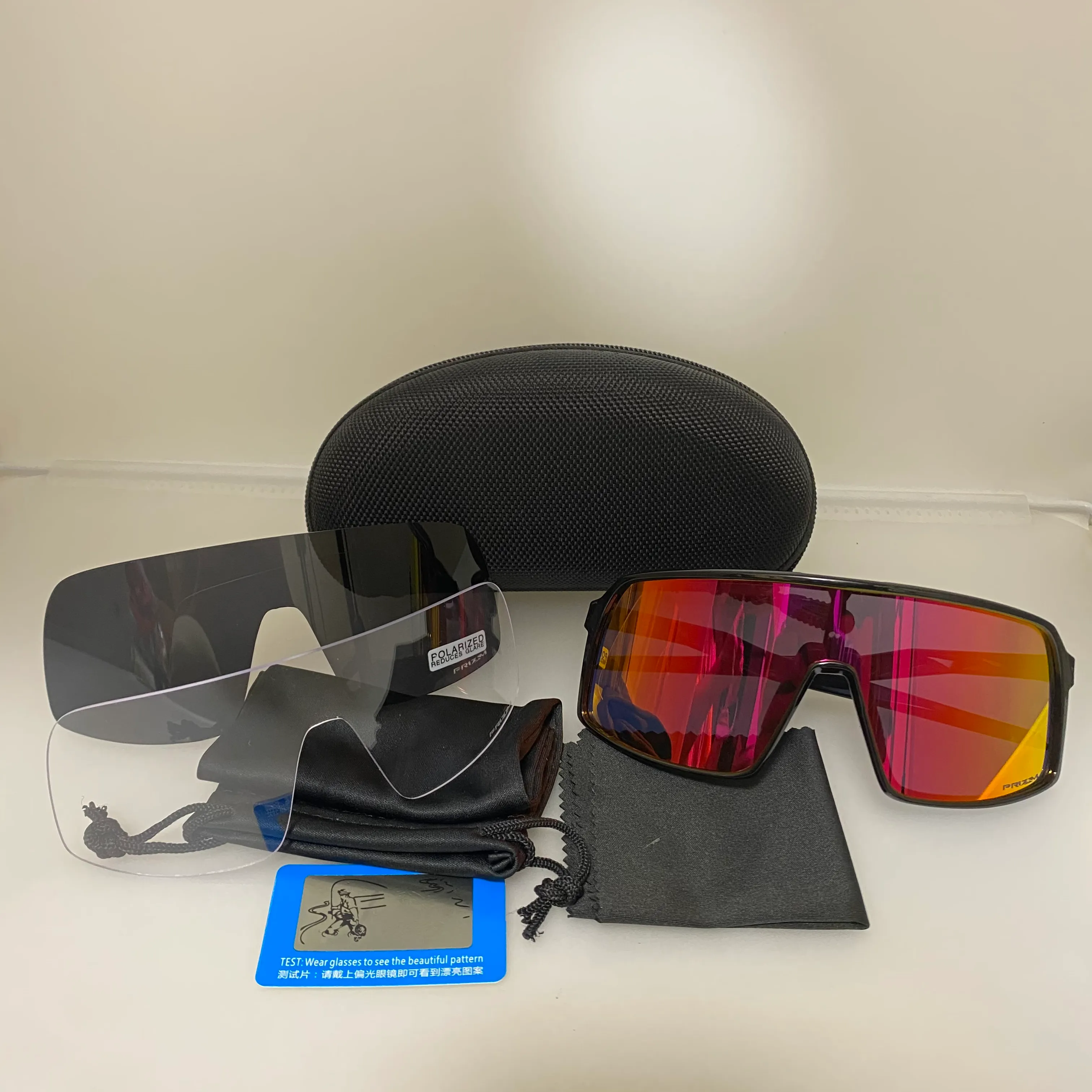 النظارات الشمسية المستقطبة لركوب الدراجات للرجال والنساء نظارات الدراجة الرياضية 3 أزواج من العدسات الخارجية للنظارات الشمسية MTB نظارات صيد الجري