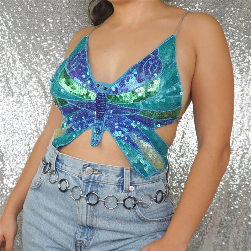 sequin butterfly top