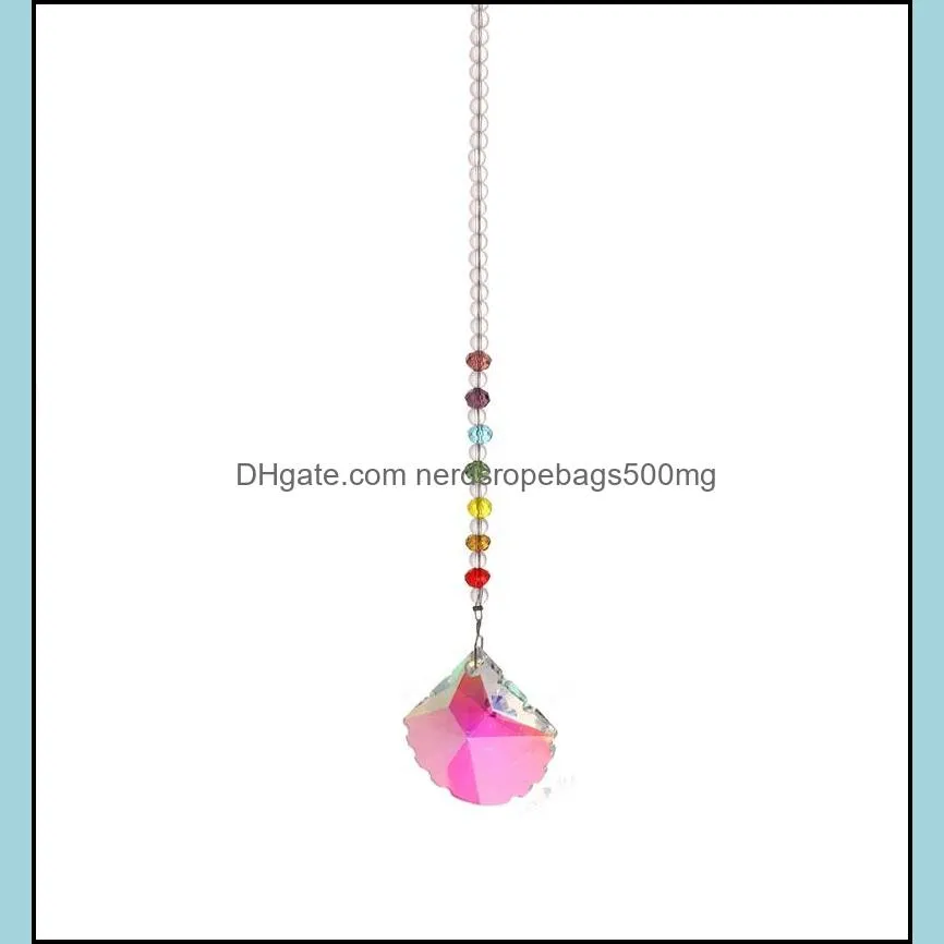 Colour Crystal Gourd Pendants Chain Handmade Scallop Pattern Rhinestone Decoration Jewelry Hanging Curtain DIY New Arrival 8sn J2