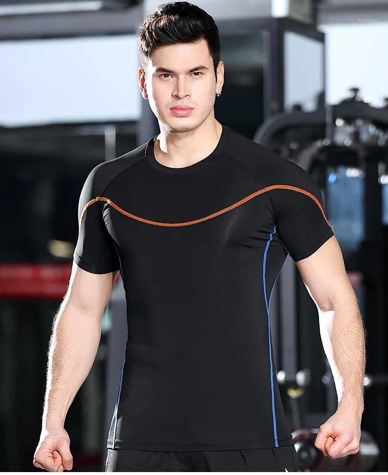 Men's T-Shirts 2022 Fitness Clothing High Elastic Quick-drying T-shirt Tight Sports Short Sleeves