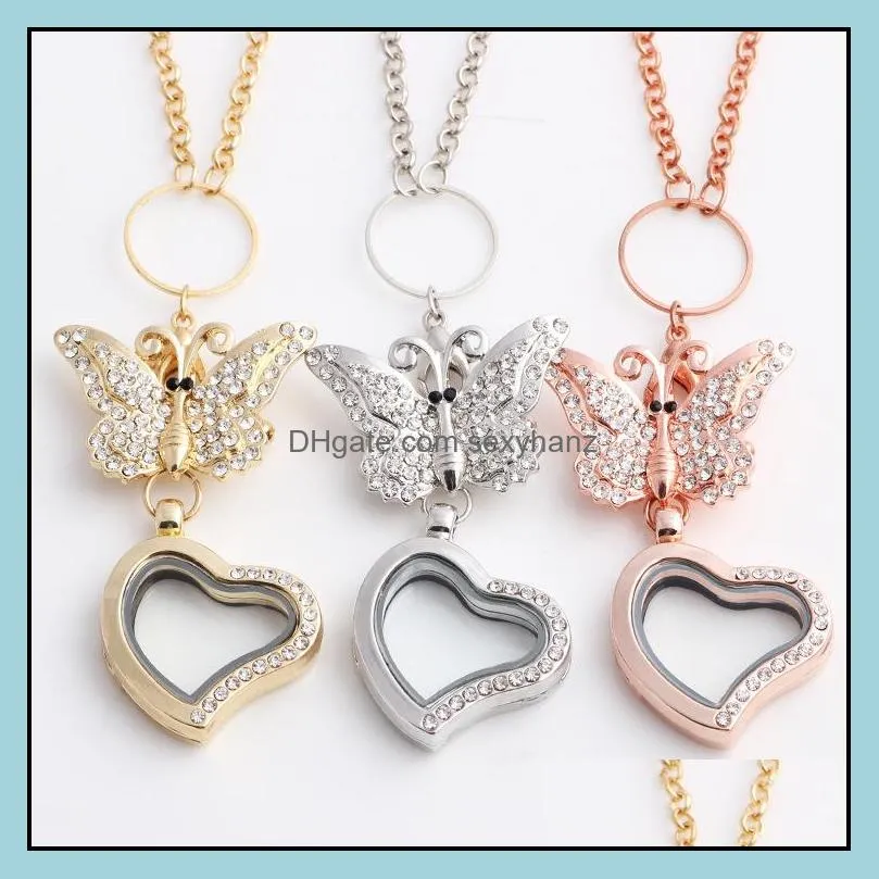 top grade bow floating locket transparent glass frames floating charms memory lockets pendants brooches pins diy jewelry wholesale