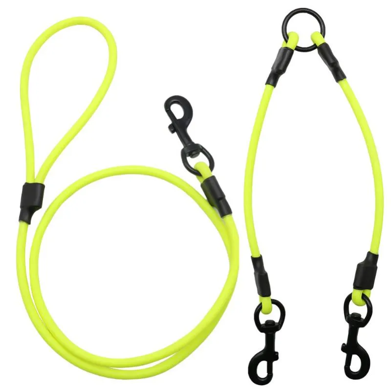 Colliers pour chiens Laisses JanPet Double Laisse Linker Produit pour animaux de compagnie Chiens en PVC Double laisse Twin Way Walk Strap Leads Set pour deux gros petits chiots