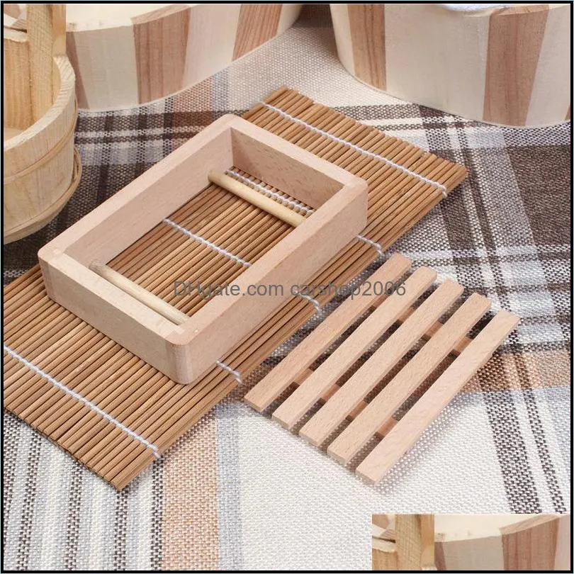 square soap dishes convenient hotel home wooden soaps holder fashion storage decorate water leakage pab12156