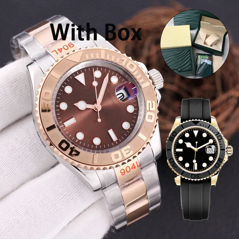 Dropshipping relógio masculino 40mm mostrador preto master relógio de pulso mecânico automático safira vidro stell pulseira dobrável luminosa à prova d' água relógios orologio di lusso