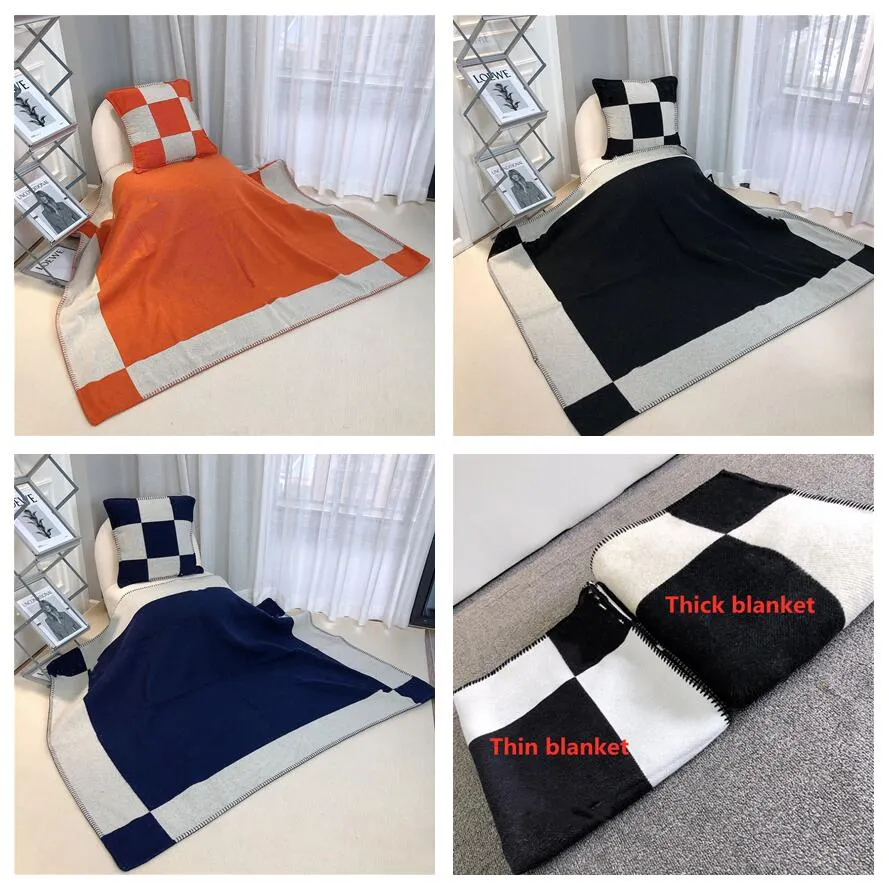 Designer Thick Fleece Pillow Cushion Pillowcase 50X50CM Designer Wool Thicker Blanket 135X170CM Letter Print Fashion Throw Cushions Pillows Covers Home Textiles