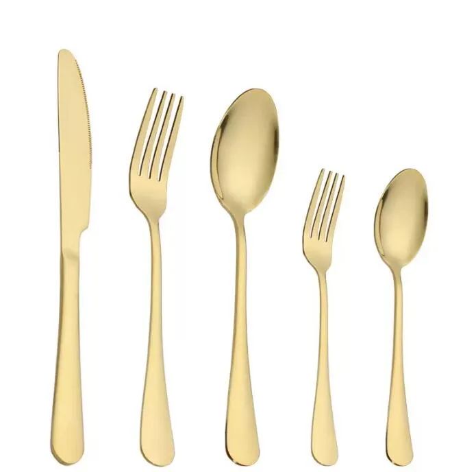 Flatware Sets Gold silver stainless steel food grade silverware cutlery set utensils include knife fork spoon teaspoon 2022 hot