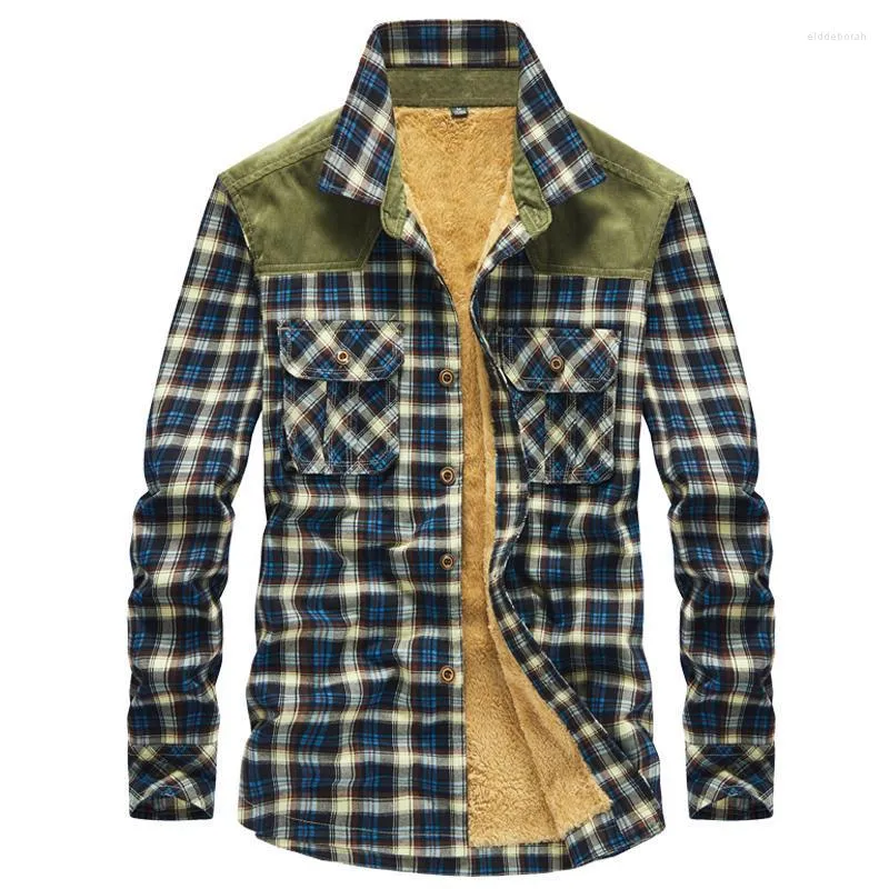 Men's Casual Shirts Plaid Shirt 2022 Autumn Winter Flannel Checkered Men Long Sleeve Chemise Homme Cotton Male Check ShirtsMen's Eldd22