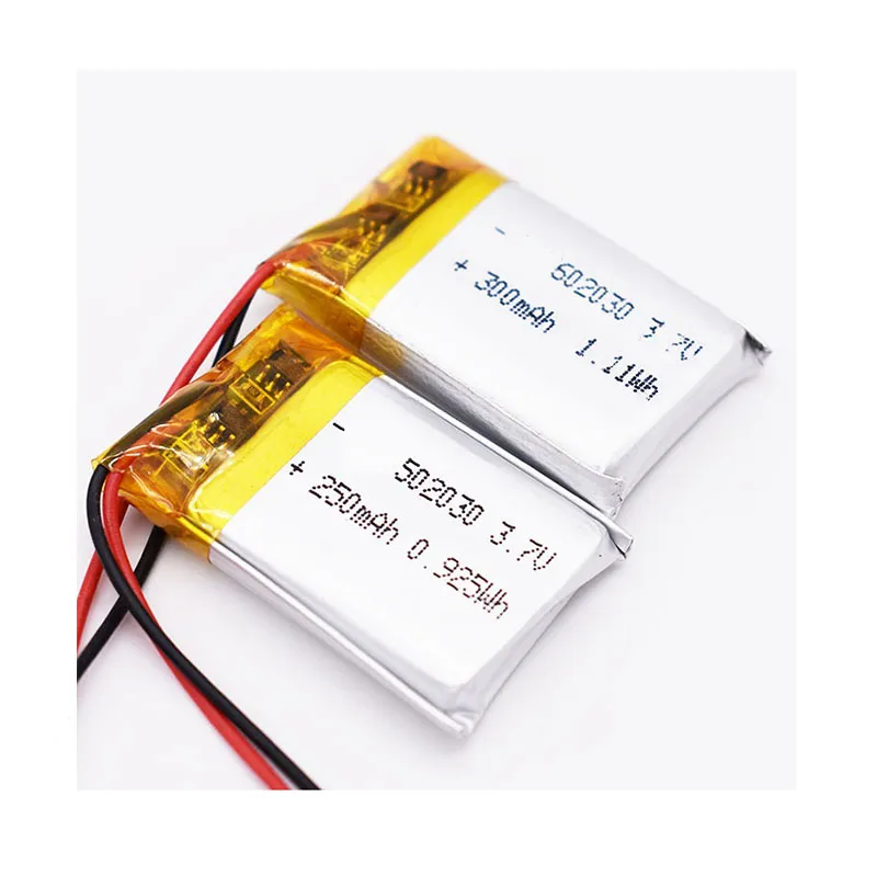 502030 3,7V Bateria de polímero Li 250mAh Baterias de lítio com bateria recarregável da placa de proteção