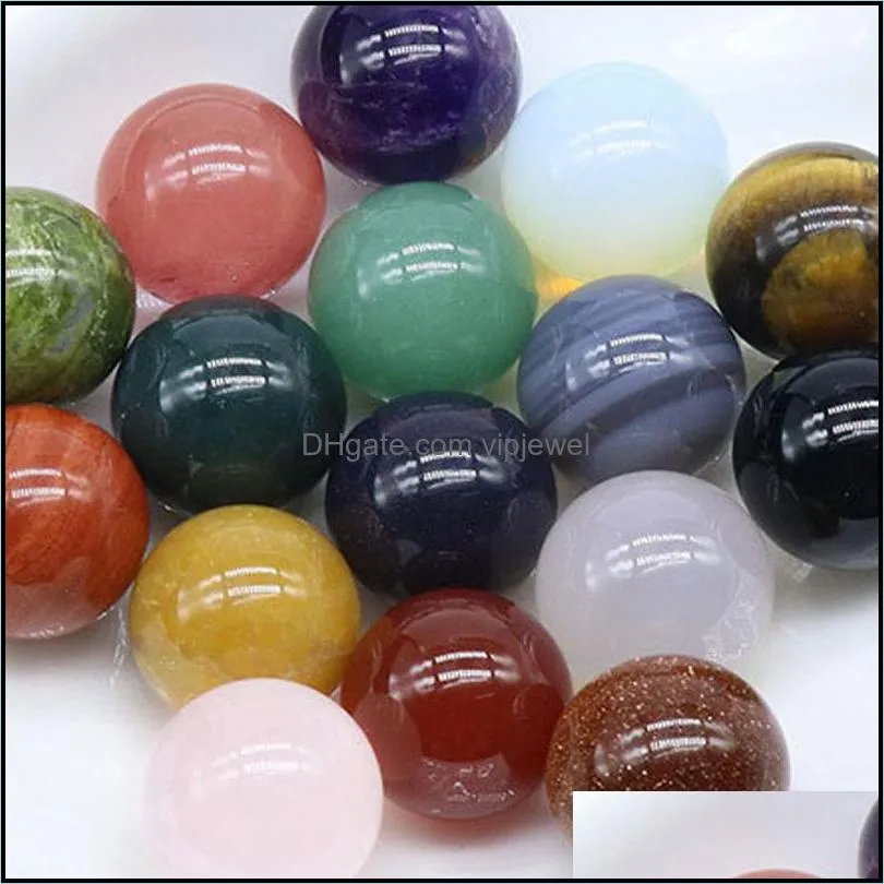 1.6cm natural stone crystal ball shape yoga energy gemstones for pendant necklaces home garden office decor jewelry