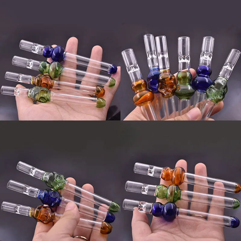 Wholesale Skull Glass tobacco smoking Pipe Gourd thick heady One Hitter Bat cigarettes filter hand pipes