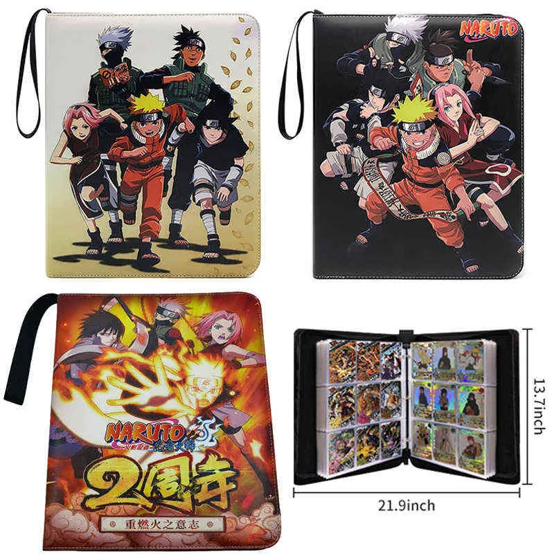 4/9 Pocket Большой альбом Naruto Cards Card Cook Cost 400/540 Коллекция карты Binder Играть игра Папка Папка Загруженный Список Детей Игрушечный Подарок AA220325