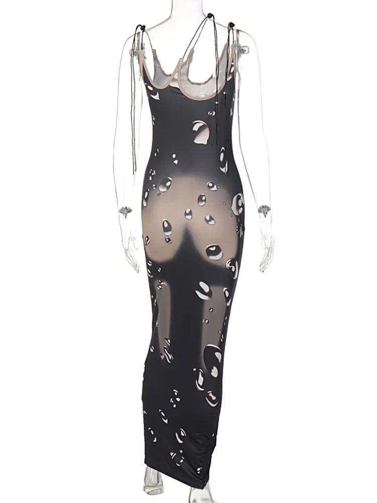 linda asymmetric bodycon dress Sisterlinda Asymmetrical Print Maxi Dress