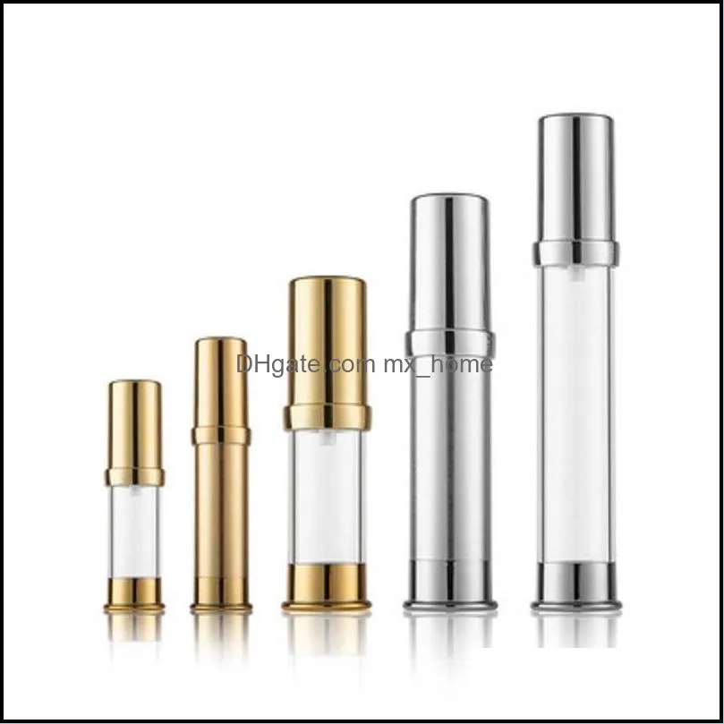 5ml 10ml 15ml 20ml 30ml AS airless lotion pump bottle hot stamping gold UV vacuum essential oil cream sub-bottle