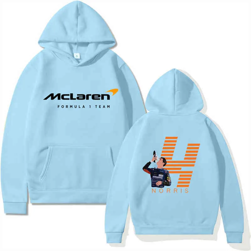 Men's Hoodies Sweatshirts F1 McLaren Racing MenWomen Fans Formula One Racer Lando Norris Team Oversized Clothing Z0307