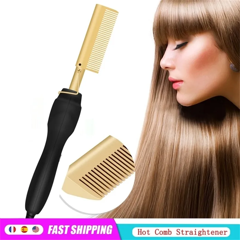 Piastra per capelli Bigodino Pettine Wet and Dry Uso Spazzola professionale Electric Alloy Drop 220623