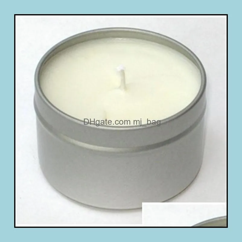 container tinplate with lid candle balm jar party favor round silver color empty jar 4oz wq544