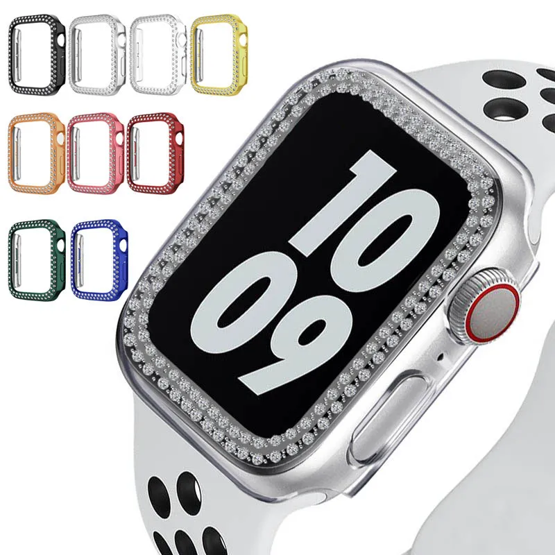 Do etui Apple Watch 45mm 44mm 42mm 41mm 40mm 38mm seria 7 6 5 se Pokrywa z Dimond