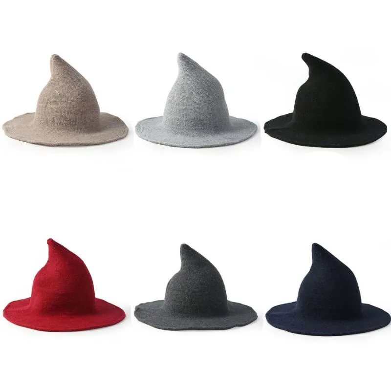 BERETS 10st Witch Hat Men's and Women's Wool Knit Fashion Diversified Längs flickvännen gåvor Cosplay Birthdayberets