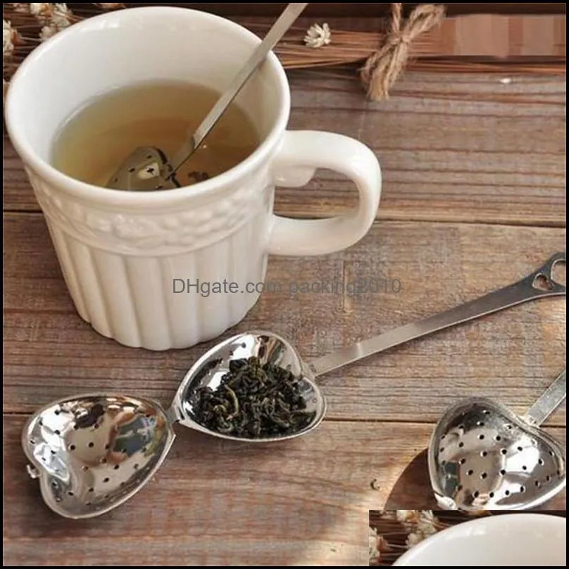 Heart Tea Infuser Heart-Shaped Stainless Herbal Tea Infuser Spoon Filter Tea strainer spoon KKB5106