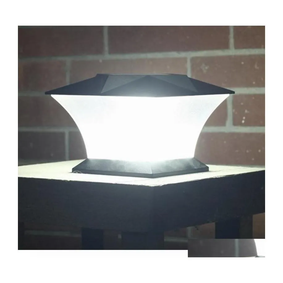 Solarv￤gglampor 24LED PULLARLIGHT LED POST POLE Column Lamp f￶r utomhusgrindstaket Courtyard Cottage Hush￥ll Park Drop Delivery Dhbbe