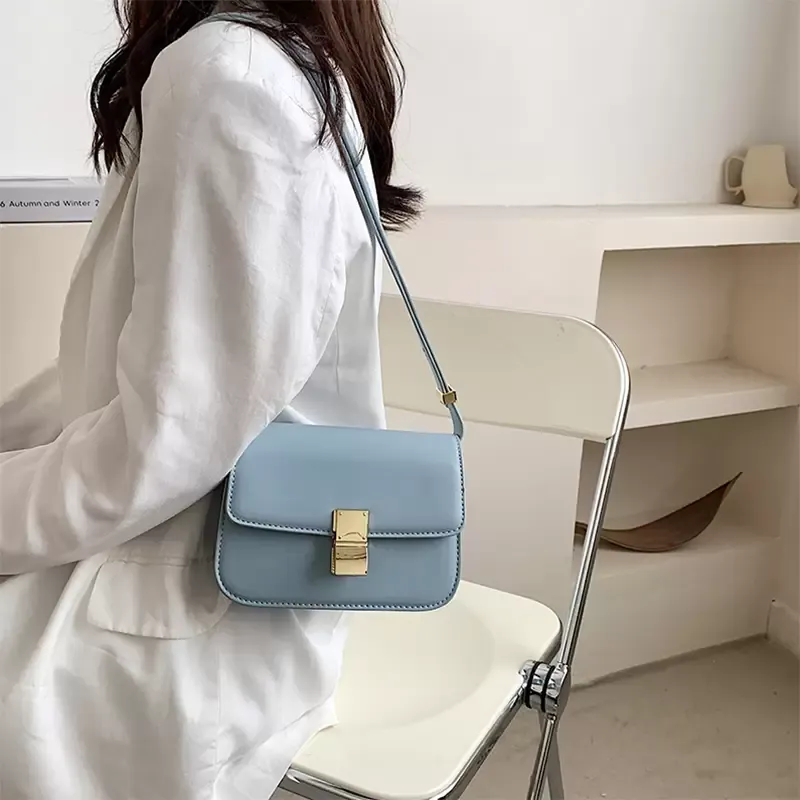 تصميم العلامة التجارية الفاخرة خمر حقيبة crossbody للنساء 2021 بسيط بو الجلود حقيبة الكتف الإناث الأزياء الصلبة لون حقيبة يد