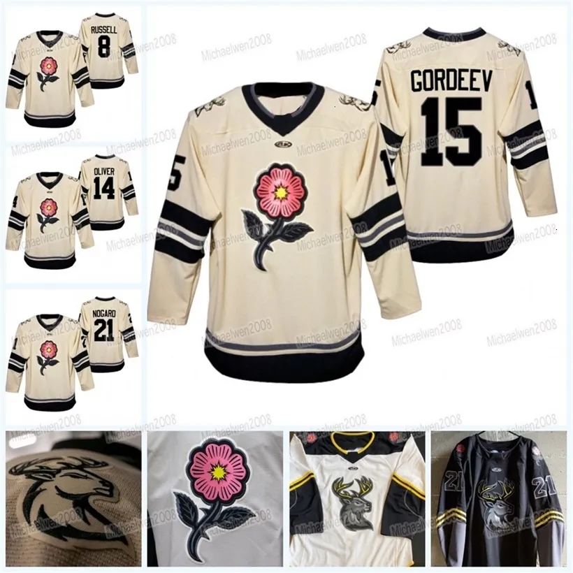 CeoMitNess ECHL Iowa Heartlanders 2022 Prairie Rose Alternate Third Jersey Ice Hockey Jersey Custom Any Number And Name Men Womens Youth Alll Stitched