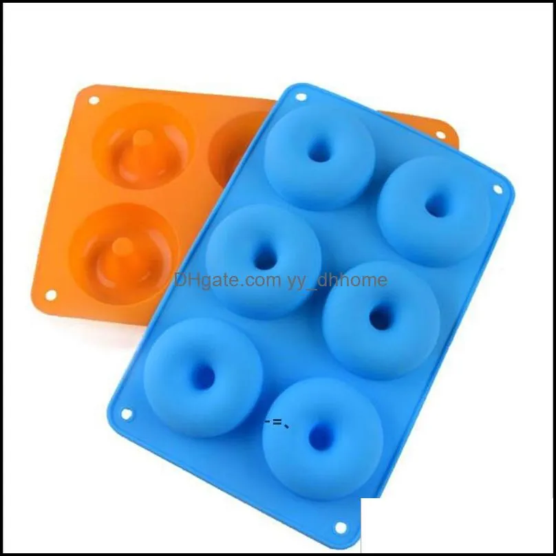 Pişirme Modları Bakeware Mutfak Yemek Bar Ev Bahçesi Haber Donut Pan 6-Cavity Donuts kalıp yapışmaz kek bisküvi simit mod tepsisi geçmiş