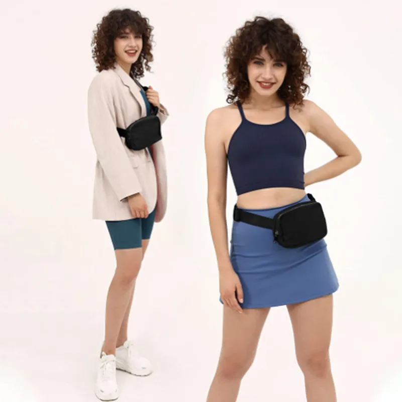 Neue und lu-07 Gürteltasche offizielle Modelle Damen Sport Hüfttaschen Outdoor Messenger Brust 1L Fassungsvermögen mit Markenlogo