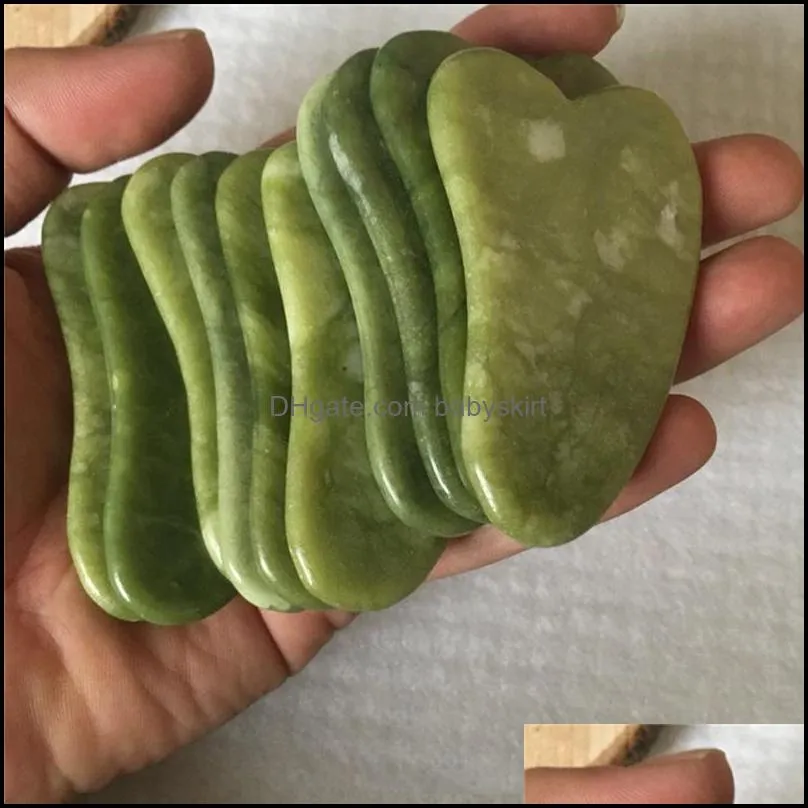 Massage Stones Gua Sha Set Natural stone Green Jade GuaSha Board Massager for Scraping Therapy Jades Roller