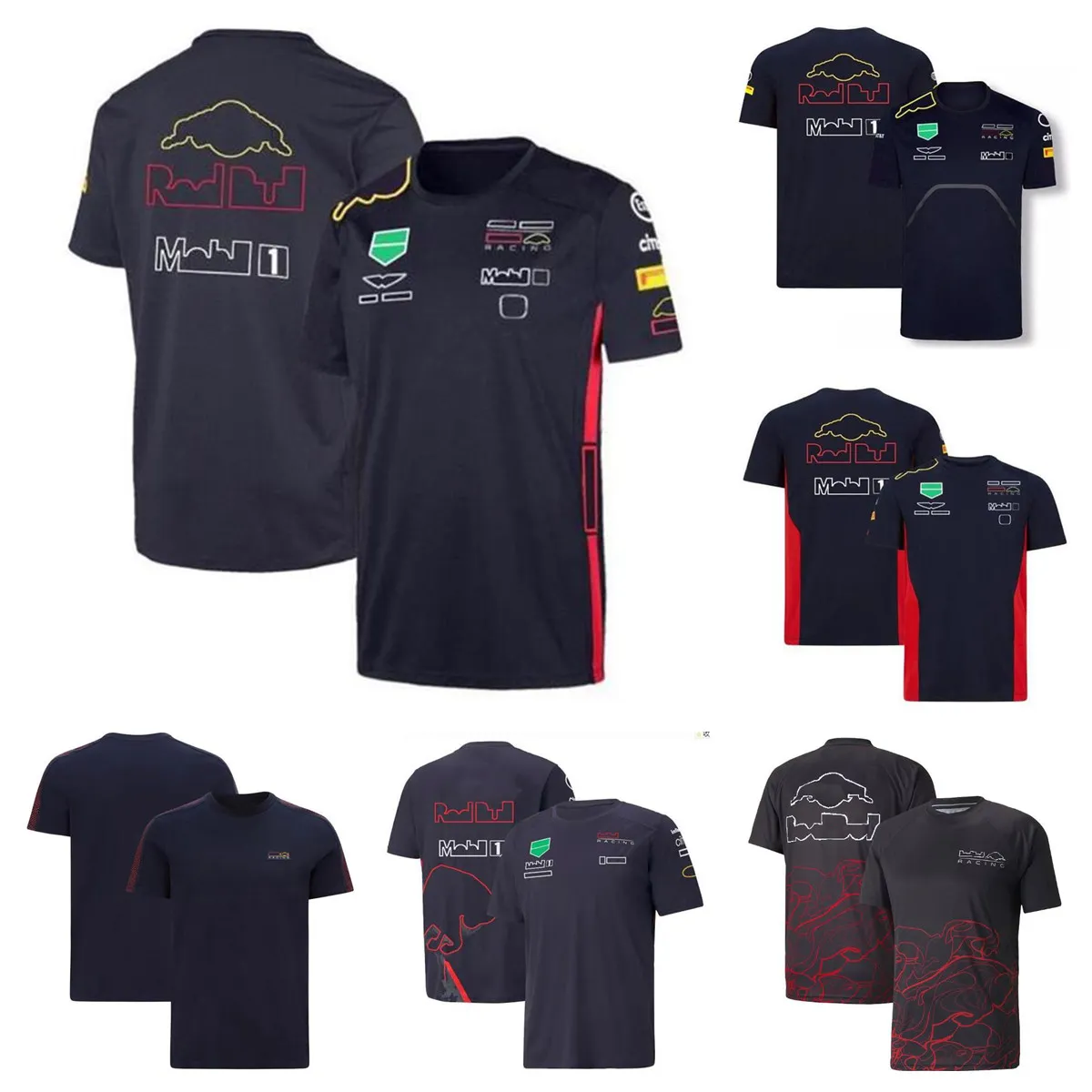 F1 formula one short-sleeved T-shirt team round neck jersey with the same custom