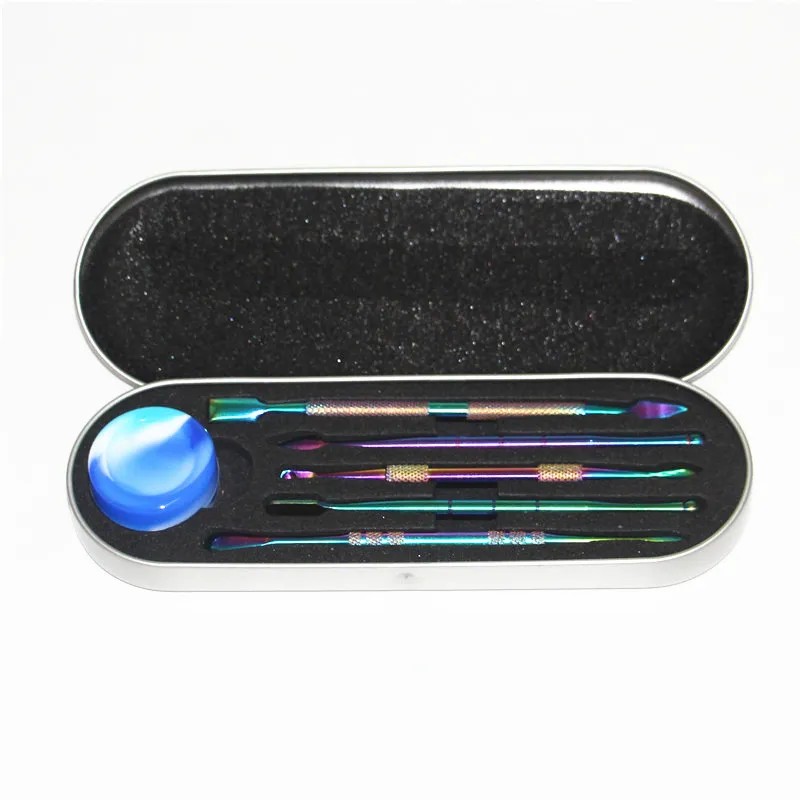 106mm 121mm DAB Tool Kit Wax Dabber Tools Set Aluminium Box Förpackning Atomizer Titan Nail Dabbers för torr örtförångare penna DHL