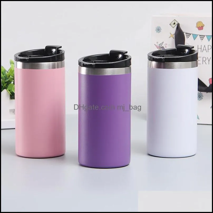 14oz/16oz stainless steel tumblers cup can cooler mug vacuum insulated travelmug metal water bottle beer coffee mugs with 2 lids