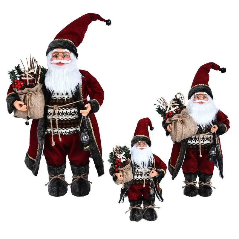 Frohe Weihnachten Dekorationen für Zuhause Rose Rote Robe Santa Puppe Dekoration Kinder Jahr Weihnachtsgeschenke Navidad Natal 201130