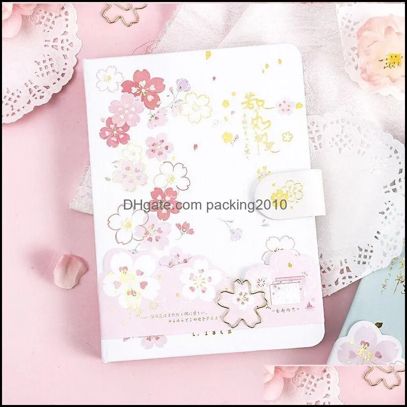 Notepads Arrival Sakura Cherry Blossoms 112 Sheets Kawaii Diary Journal Notebook Bullets Planner Notepad Escolar Papelaria Stationery
