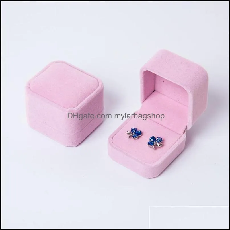 Fashion Velvet Square Jewelry Case Womens Ornaments Storage Container Thansgiving Day Gift Jewels Packing Box Hot Sale 1 6rh L2
