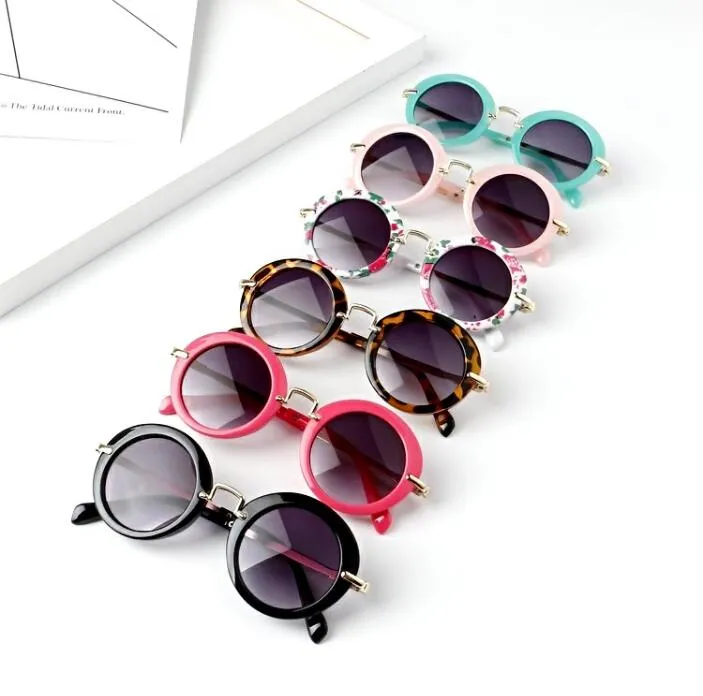 Children Sunglasses Round Metal Frame Sunglass Ultraviolet-Proof Sun Glasses Outdoor Beach Eyewear Kids Accessories 709