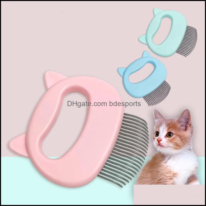 Pet Massage Brush Removal Comb Shell Shaped Handle Grooming Massages Tool Remove Loose Hairs for Cats Pets Cleaning Supplies 243 N2