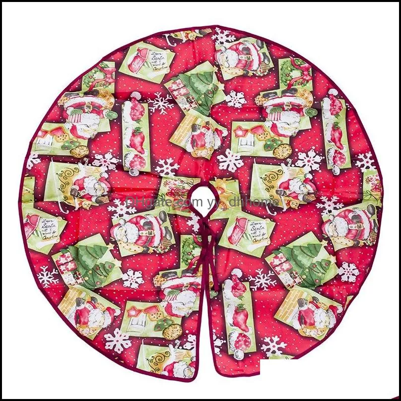 christmas tree skirt base floor mat apron cover christmas party home decor diameter 60cm 90cm cartoon christmas tree ornament vt0444