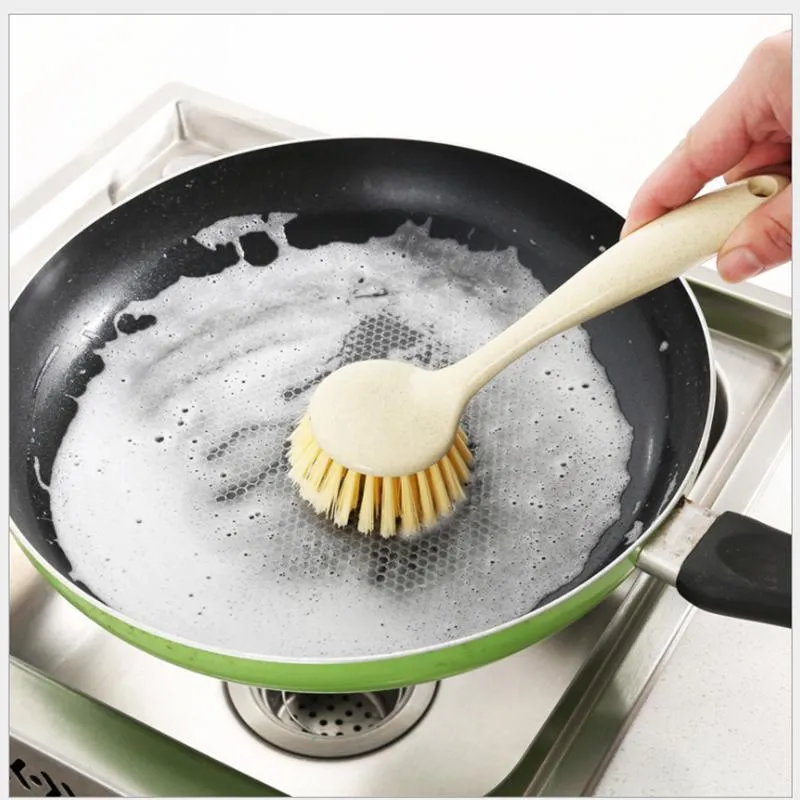 Kitchen Pot Bowl Plate Clean Brush Sink Desktop Floor Long Handle Cleaning Brushes Portable Hanging Household Cleans Tools BH5396 WLY