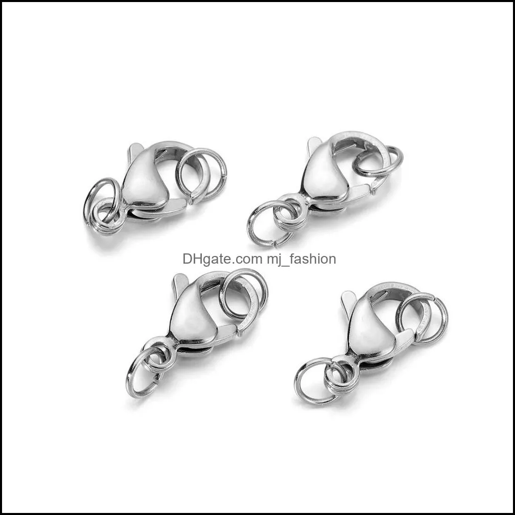 Stainless Steel Clasps silver Plated Lobster Clasp Jump Rings For Bracelet Necklace Chains Jewelry Findings Making