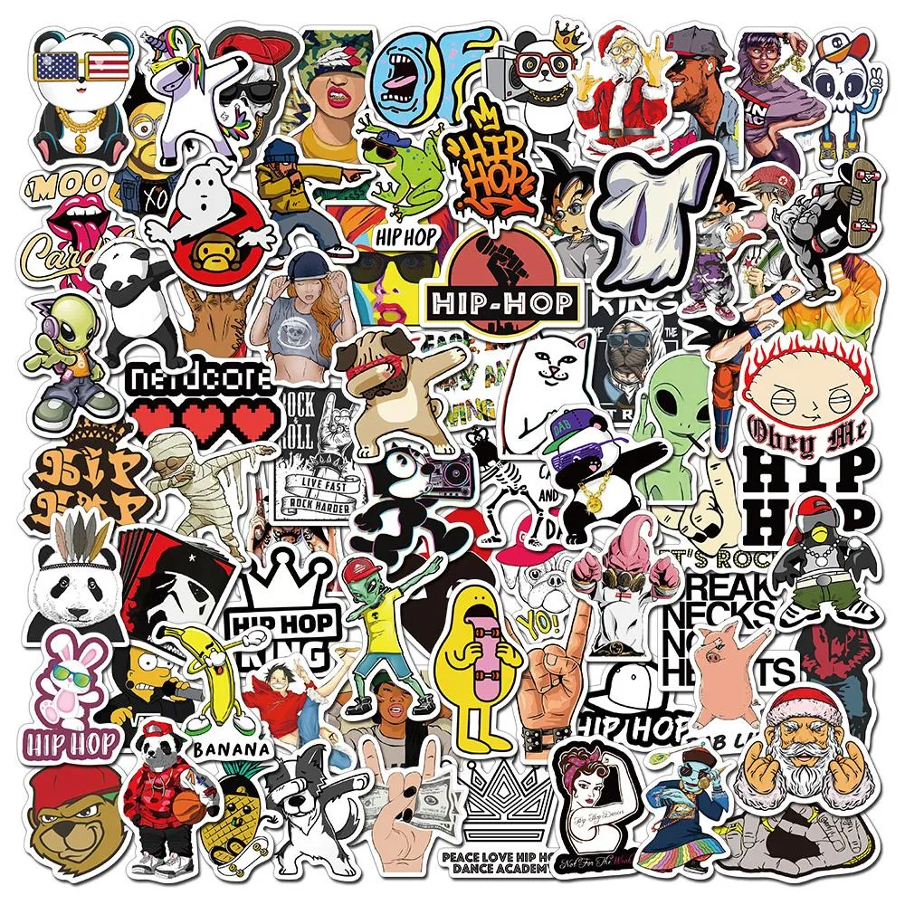 50PCS Cool Rock Band Hip Hop Meme Stickers Aesthetic for Laptop Guitar Waterproof Graffiti Decals Sticker