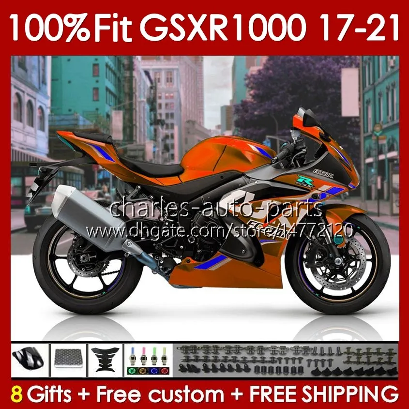 Suzuki GSX-R1000 GSXR 1000 CC K17 2017-2021 146NO.99 BODYS GSXR-1000 GSXR1000 17 18 19 20 21 1000CC 2017 2018 2019 2020 2021 OEM DIPANING TURUNCU KÖTÜ BLK